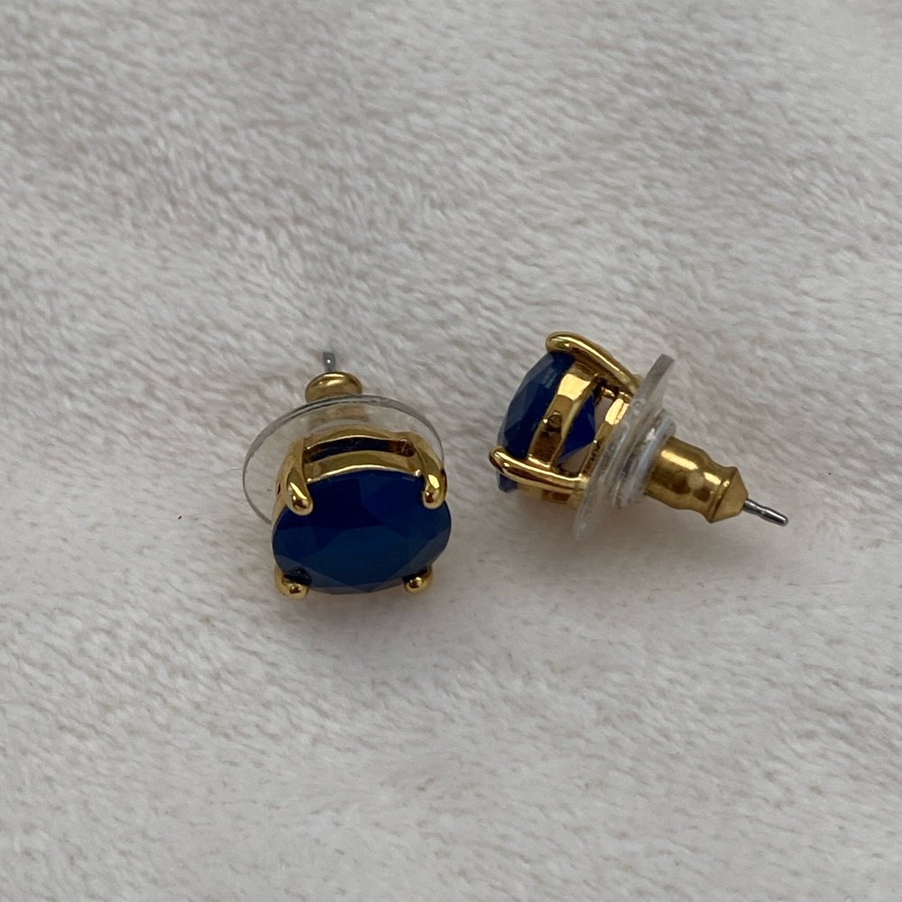 {Kate Spade} Navy Blue Square Stud Earrings